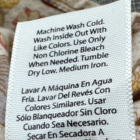 FREE ASSEMBLY Floral Top Medium Ruffled 3/4th Sleeves V-Neck Cotton Half Button - Picture 7 of 12